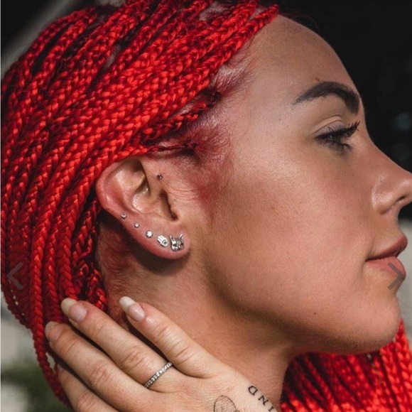 Sterling silver cat earrings - Picture 1 of 3